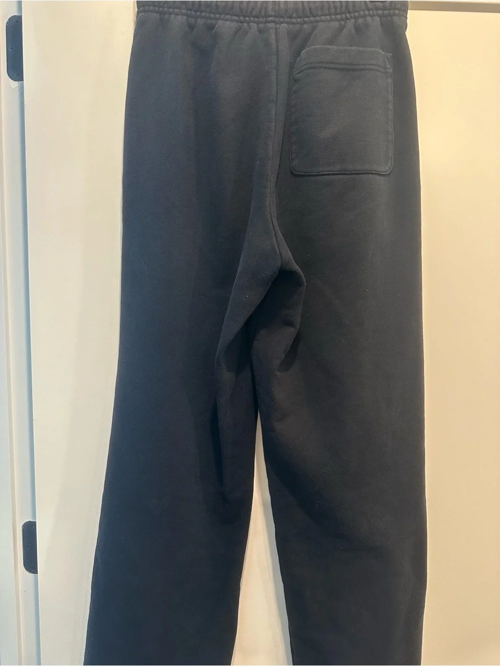 ALO Black Straight Leg Joggers with Logo Patch Size XS